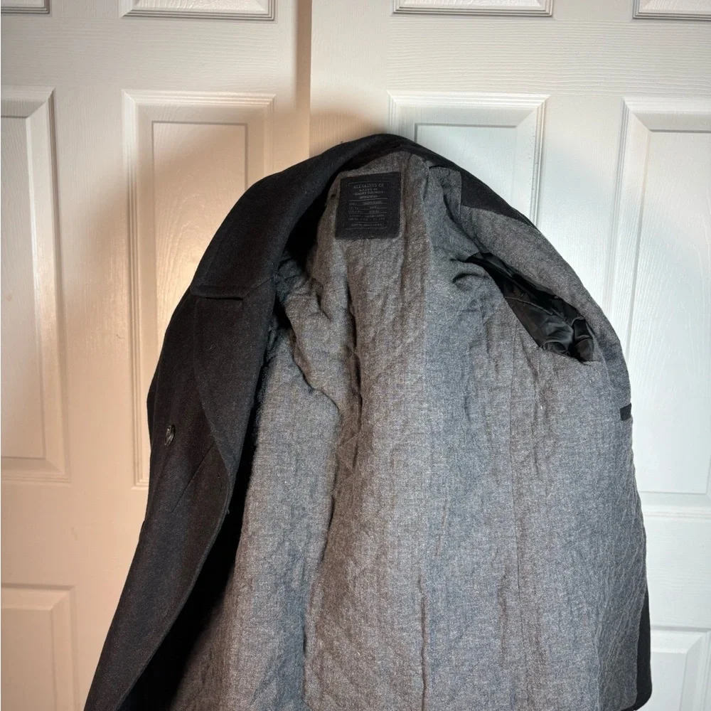 All Saints Men’s Dark Gray Pea Coat